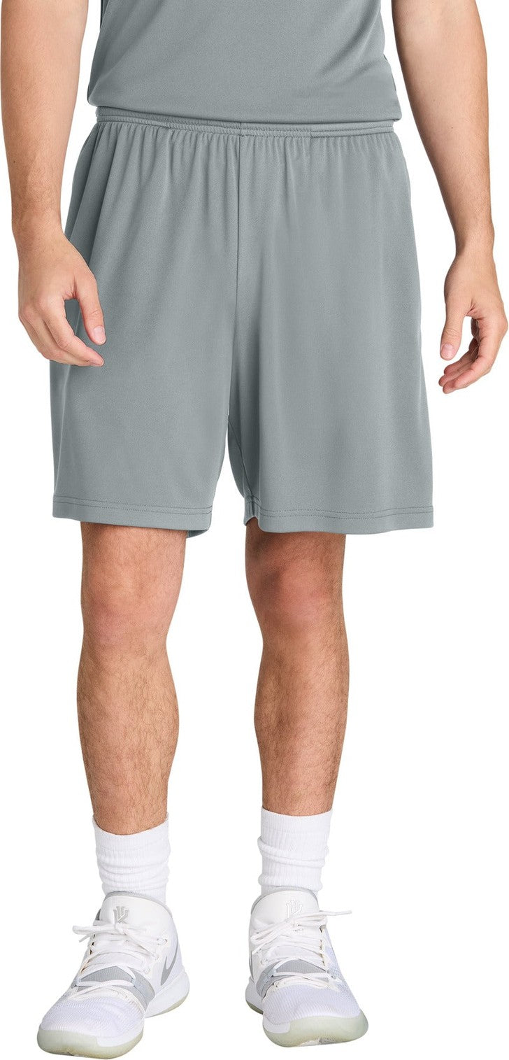 Front View of Silver Sport-Tek PosiCharge Competitor 7" Pocketed Short ST349P