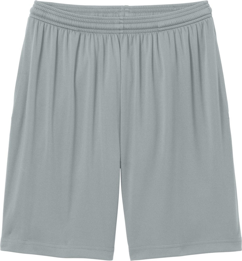 Front View of Silver Sport-Tek PosiCharge Competitor 7" Pocketed Short ST349P