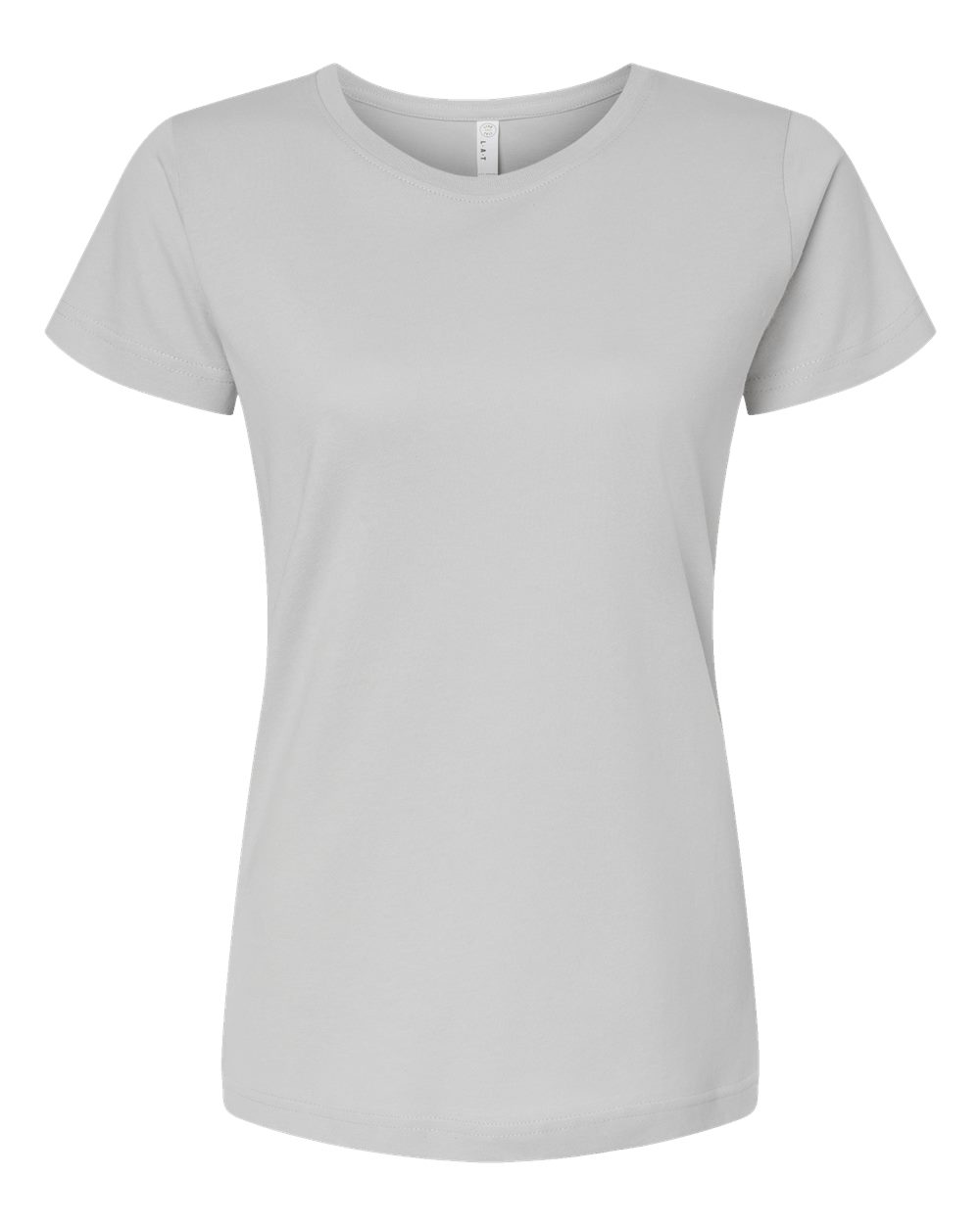 Front View of Silver Women's Fine Jersey Tee - 3516