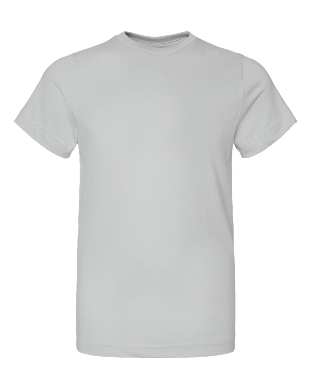 Front View of Silver Youth Fine Jersey Tee - 6101