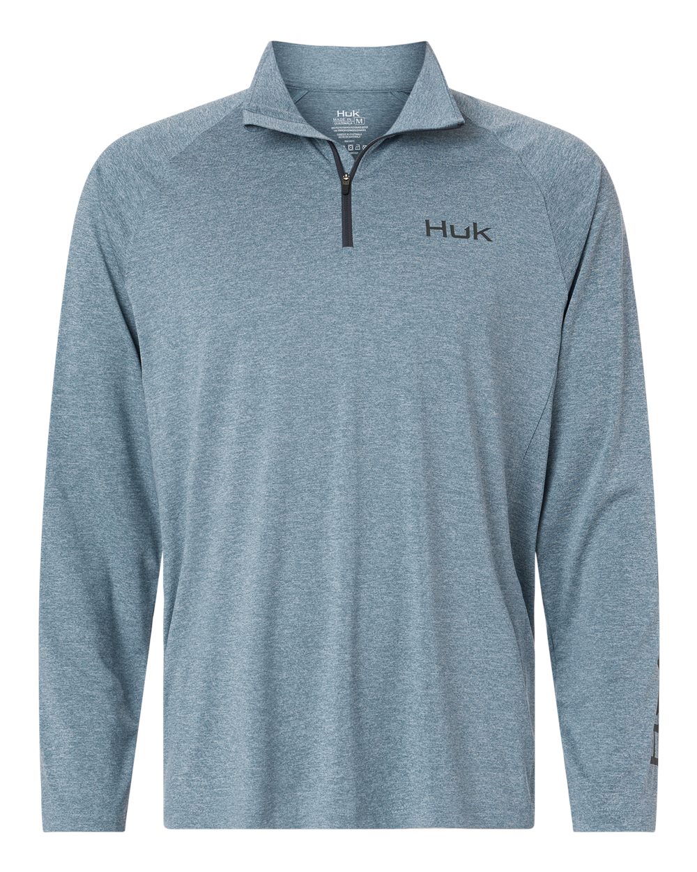 Front View of Silverblue Heather Men&#39;s Airweight Heather Quarter-Zip Pullover - H1200715