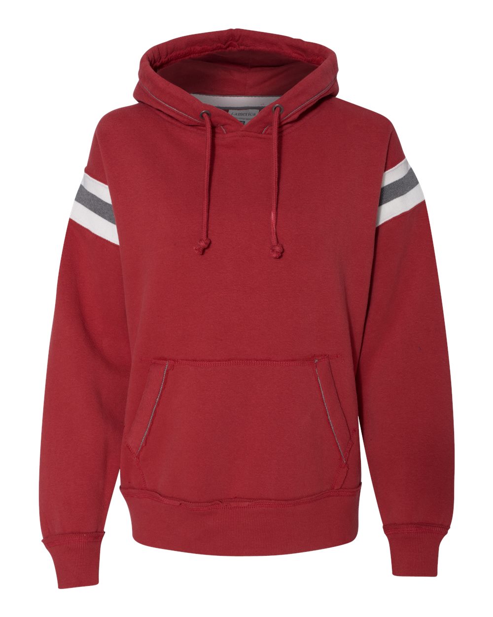 Front View of Simply Red Vintage Athletic Hooded Sweatshirt - 8847