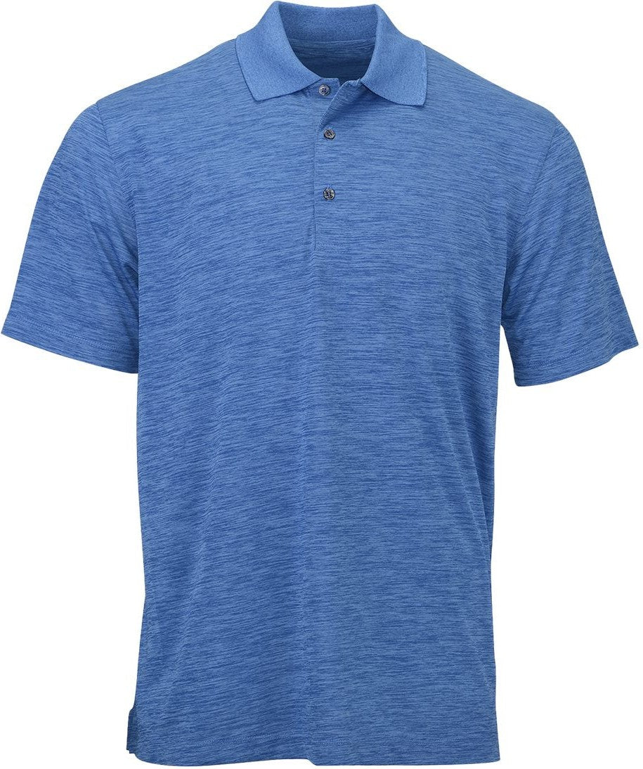 Front View of Sky Blue Heather Dakota Striated Heather Polo - 130