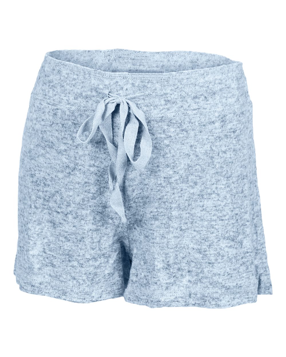 Front View of Sky Blue Heather Women's Cuddle Fleece Shorts - L11