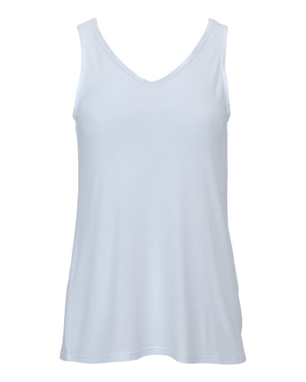 Front View of Sky Blue Women&#39;s Bamboo V-Neck Tank Top - BW2504