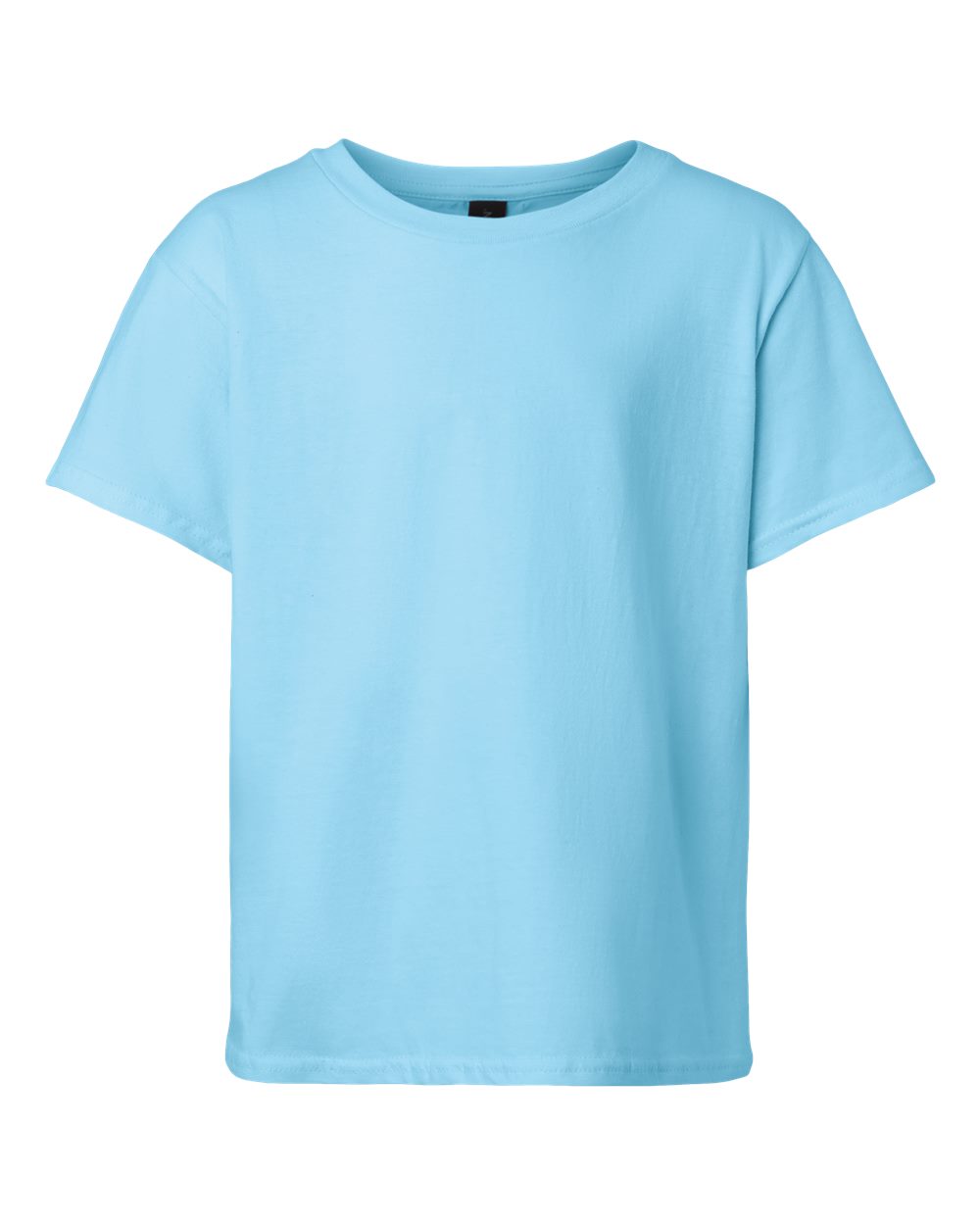Front View of Sky Light Cotton Youth T-Shirt - 3000B