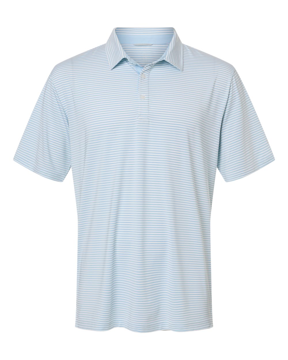 Front View of Sky White Men's Smith Striped Polo - SW1110 plain