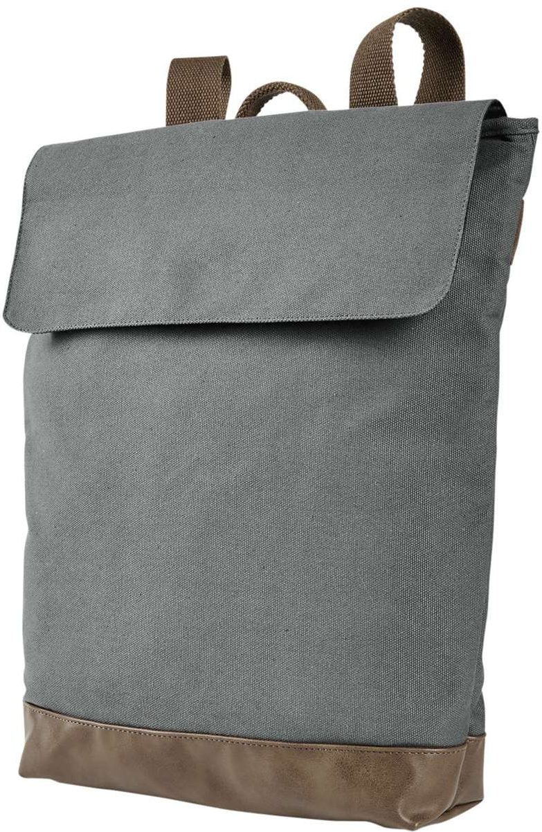 Front View of Smoke/ Brown Canvas Rucksack - AP1922