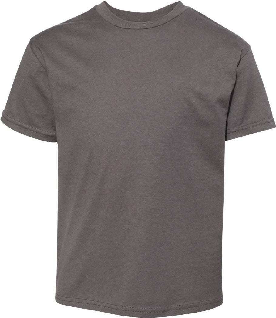 Front View of Smoke Grey Perfect-T Youth T-Shirt - 498Y