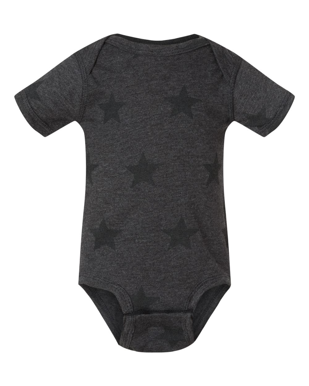 Front View of Smoke Star Infant Star Print Bodysuit - 4329