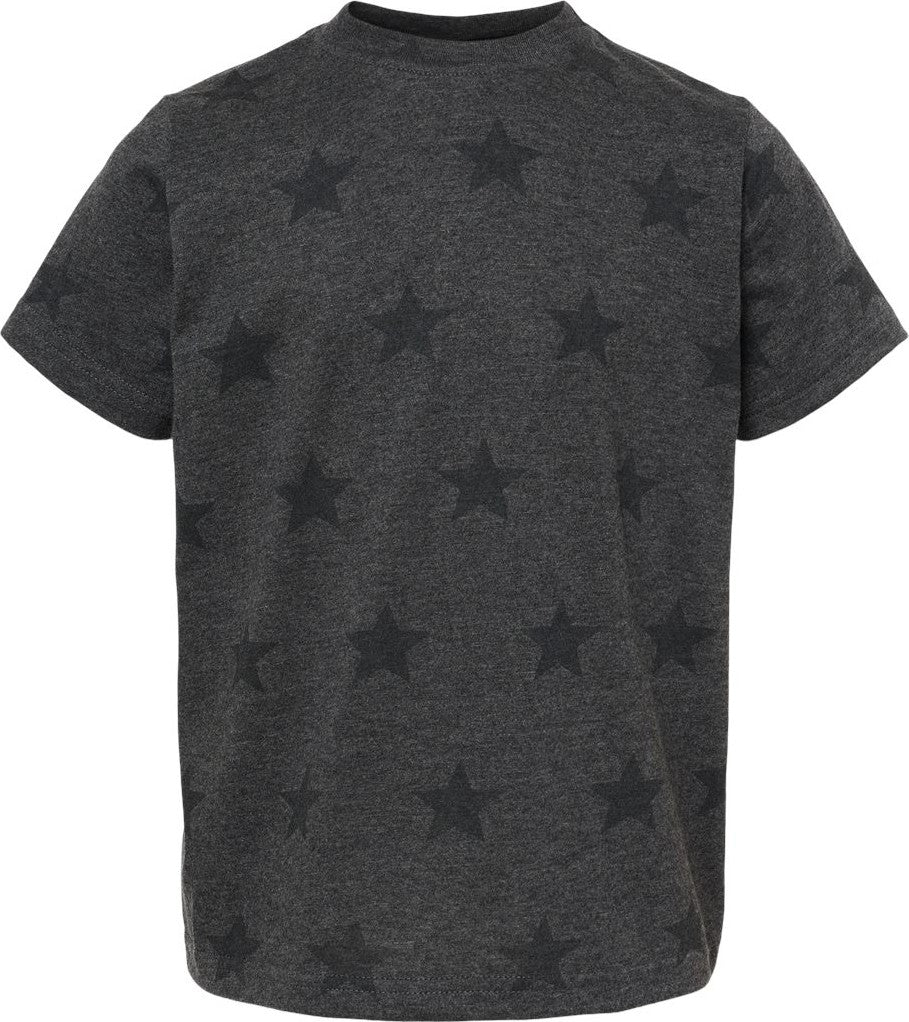 Front View of Smoke Star Toddler Star Print Tee - 3029