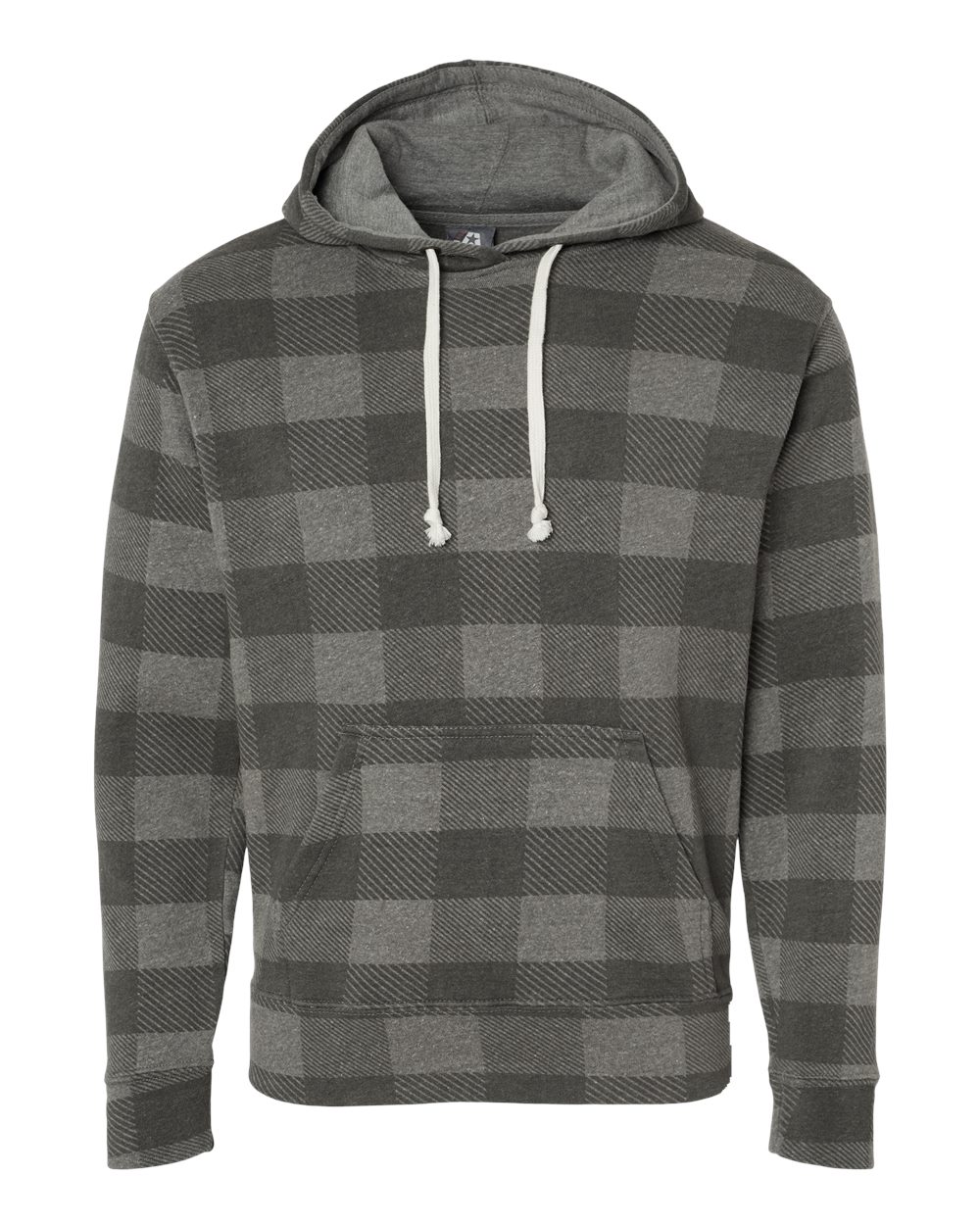 Front View of Smoke Triblend Buffalo Triblend Fleece Hooded Sweatshirt - 8871