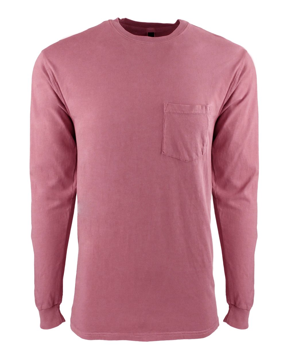 Front View of Smoked Paprika Inspired Dye Long Sleeve Pocket T-Shirt - 7451
