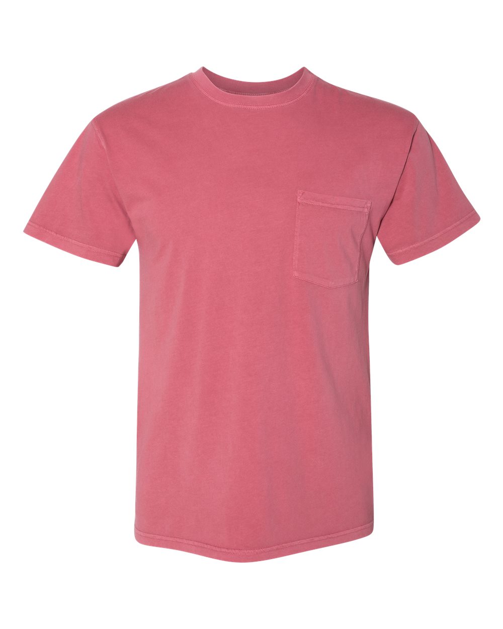 Front View of Smoked Paprika Inspired Dye Short Sleeve Pocket T-Shirt - 7415