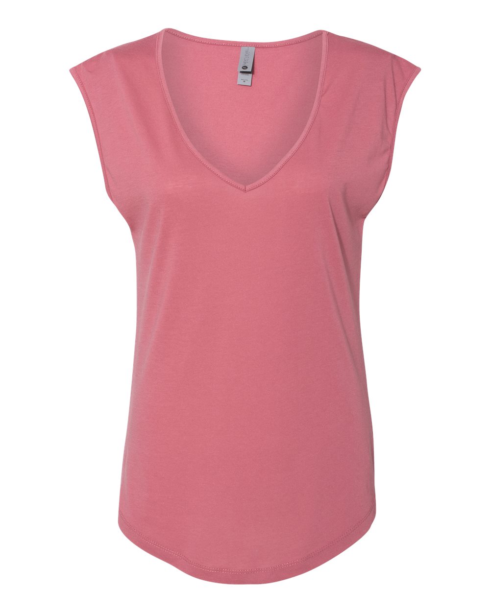 Front View of Smoked Paprika Women&#39;s Festival Sleeveless Deep V-Neck T-Shirt - 5040