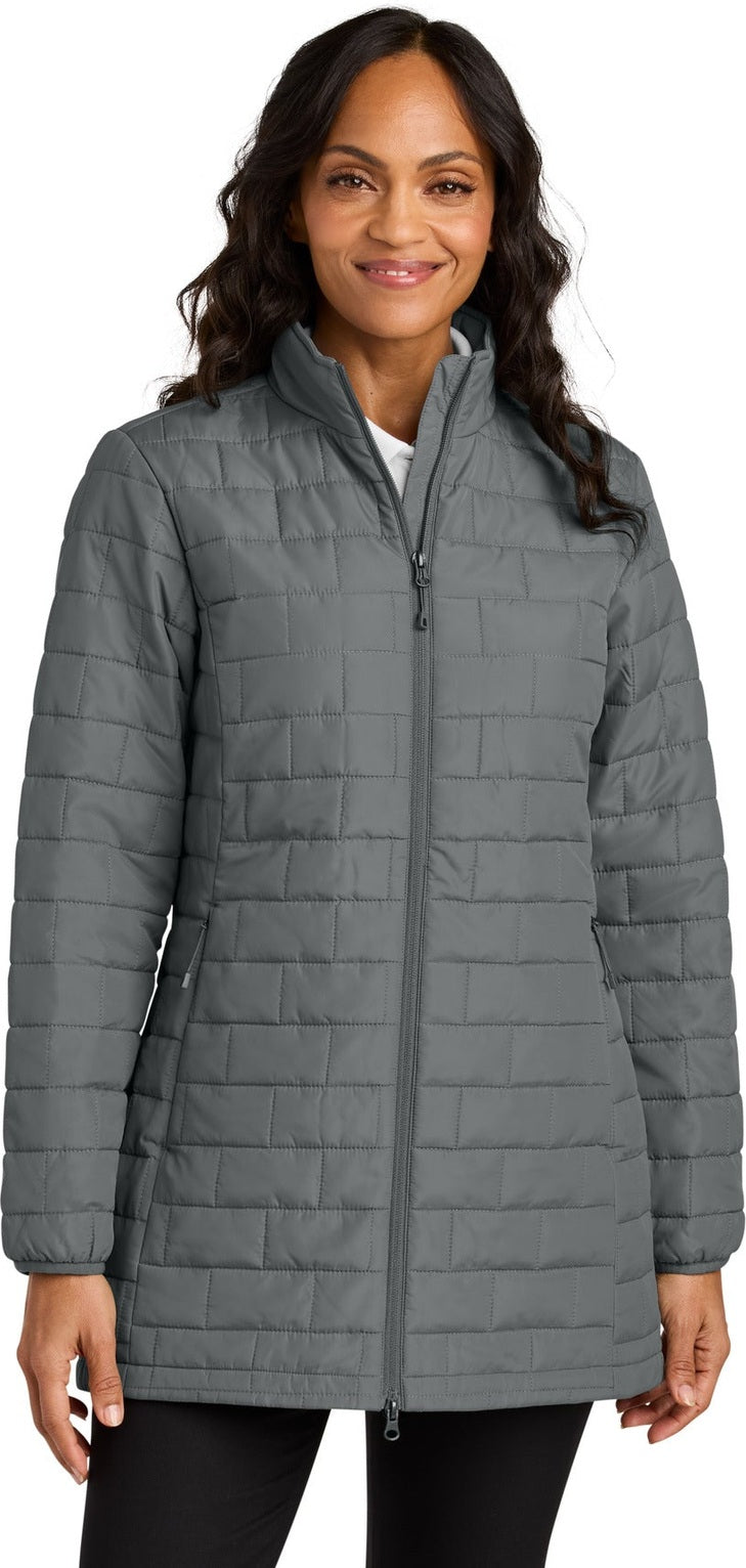 Front View of SmokeGrey Port Authority Women's C-FREE Brick Jacket L854