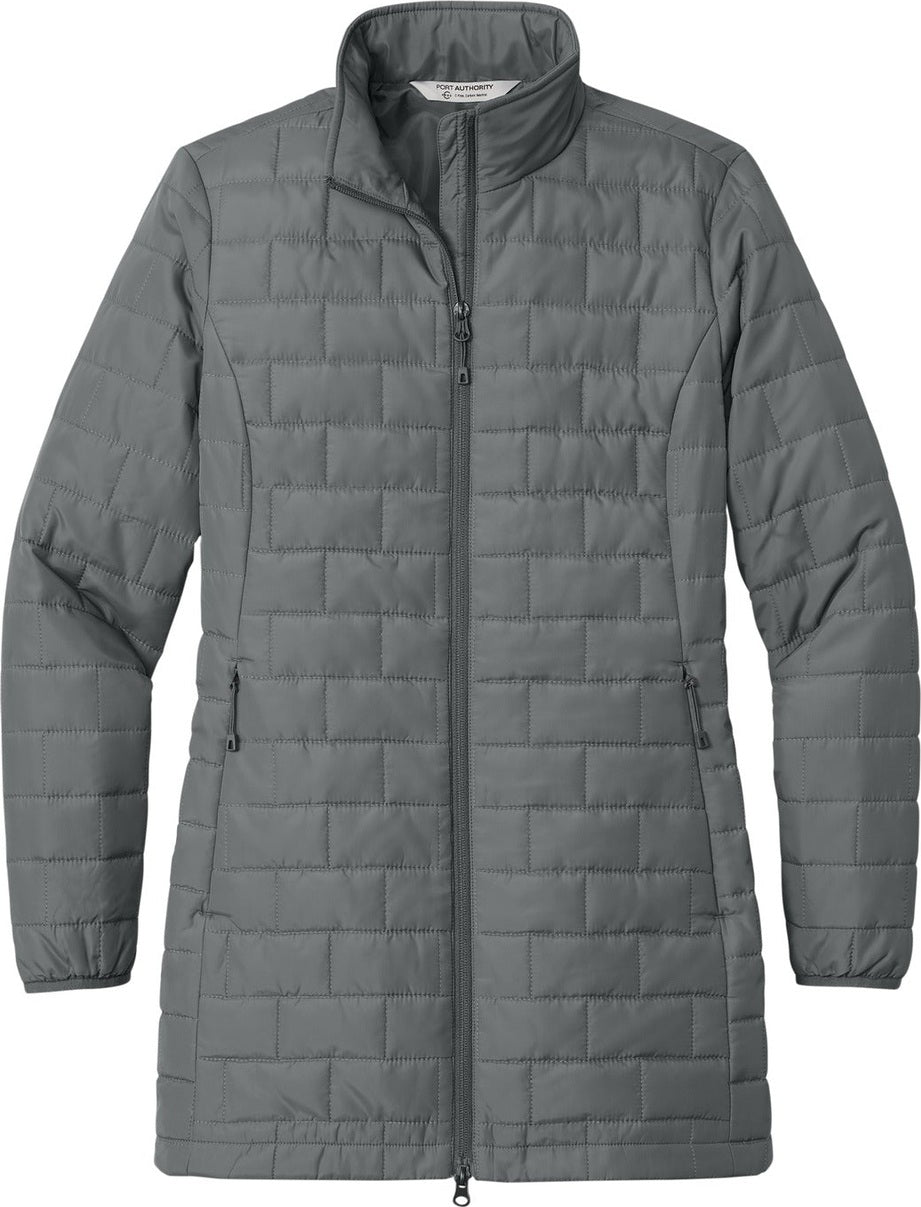 Front View of SmokeGrey Port Authority Women's C-FREE Brick Jacket L854