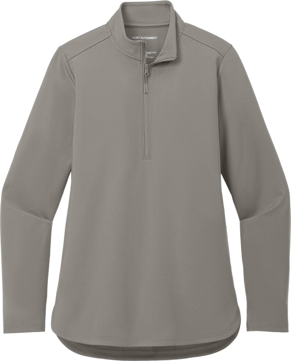 Front View of SmokeGrey Port Authority Women's C-FREE Double Knit 1/4-Zip LK880