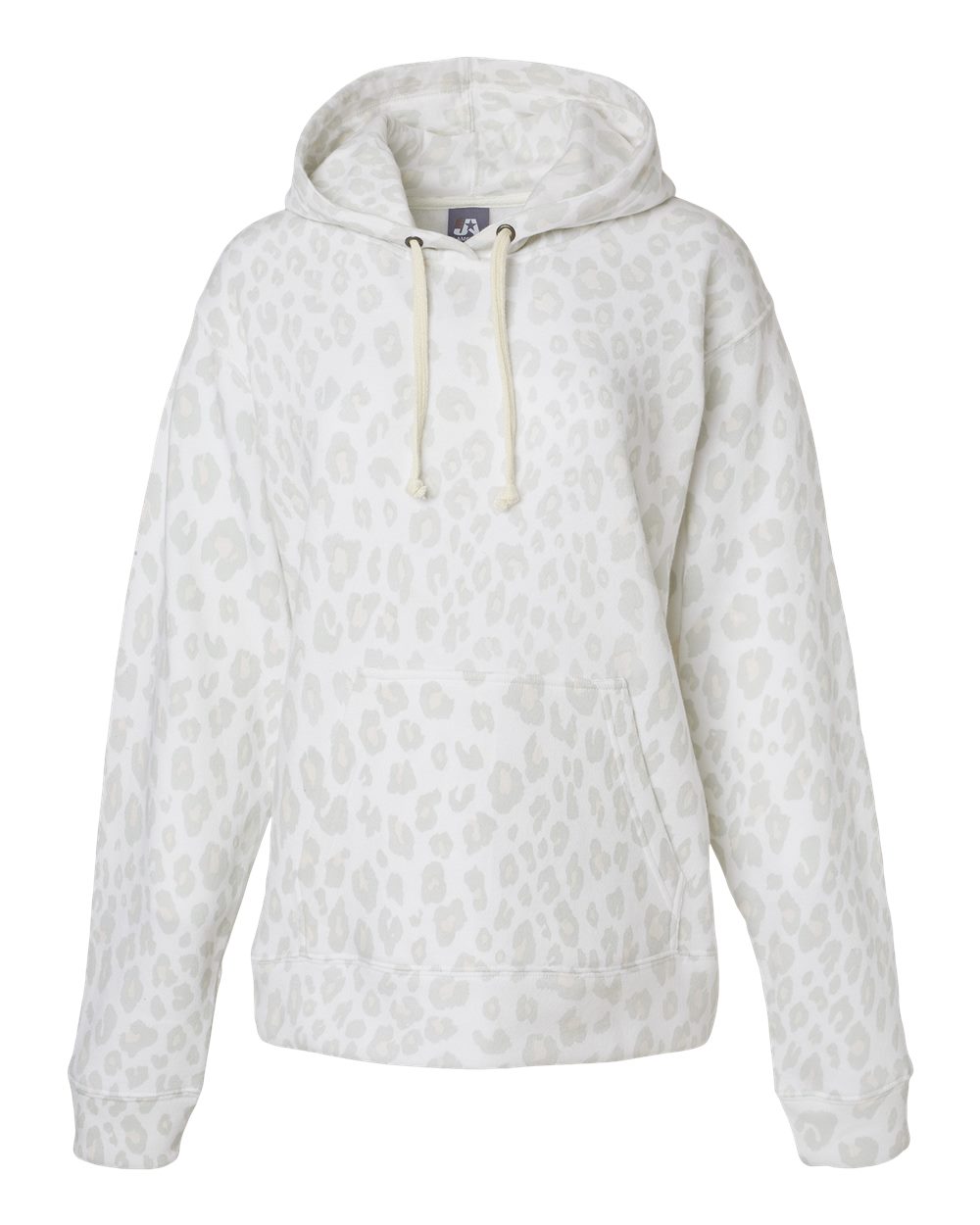 Front View of Snow Leopard Triblend Triblend Fleece Hooded Sweatshirt - 8871