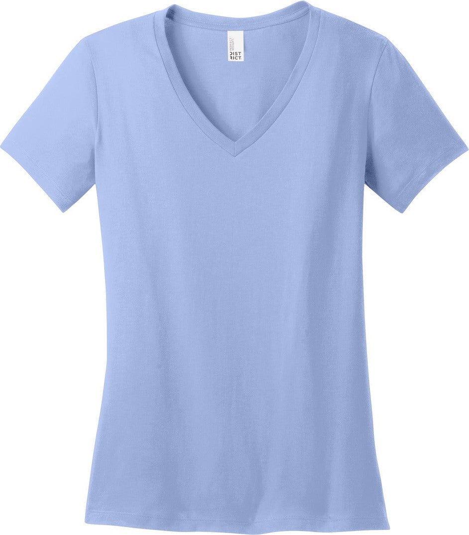 Front View of SoftLilac District - Women's Perfect Weight V-Neck Tee. DM1170L