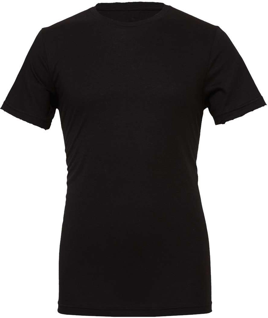 Front View of Solid Black Blend CVC Jersey Tee - 3001CVC
