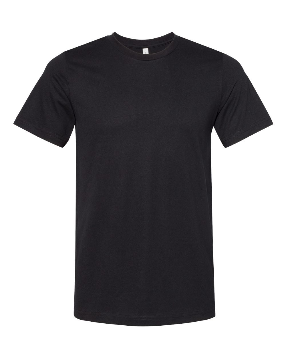 Front View of Solid Black Blend Sueded Tee - 3301