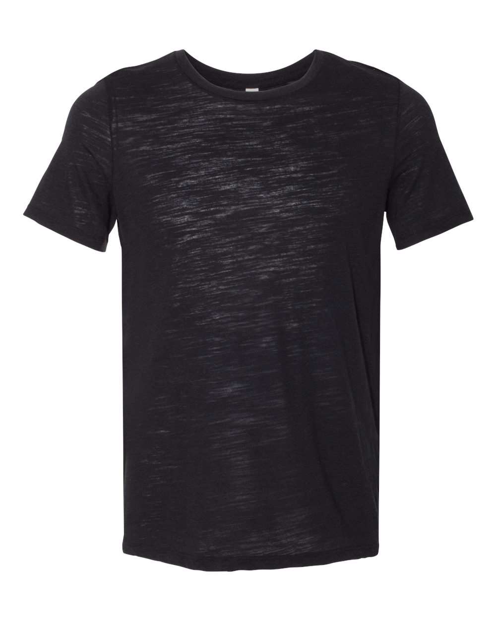 Front View of Solid Black Slub Women’s Relaxed Fit Vintage Slub Tee - 6416