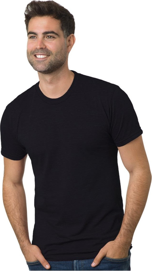 Front View of Solid Black Triblend T-Shirt - 9570