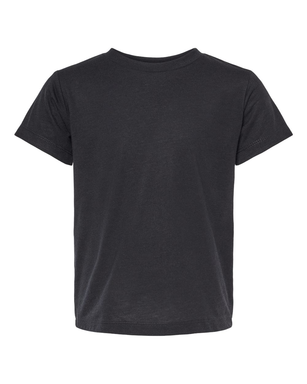 Front View of Solid Black Triblend Toddler Triblend Tee - 3413T