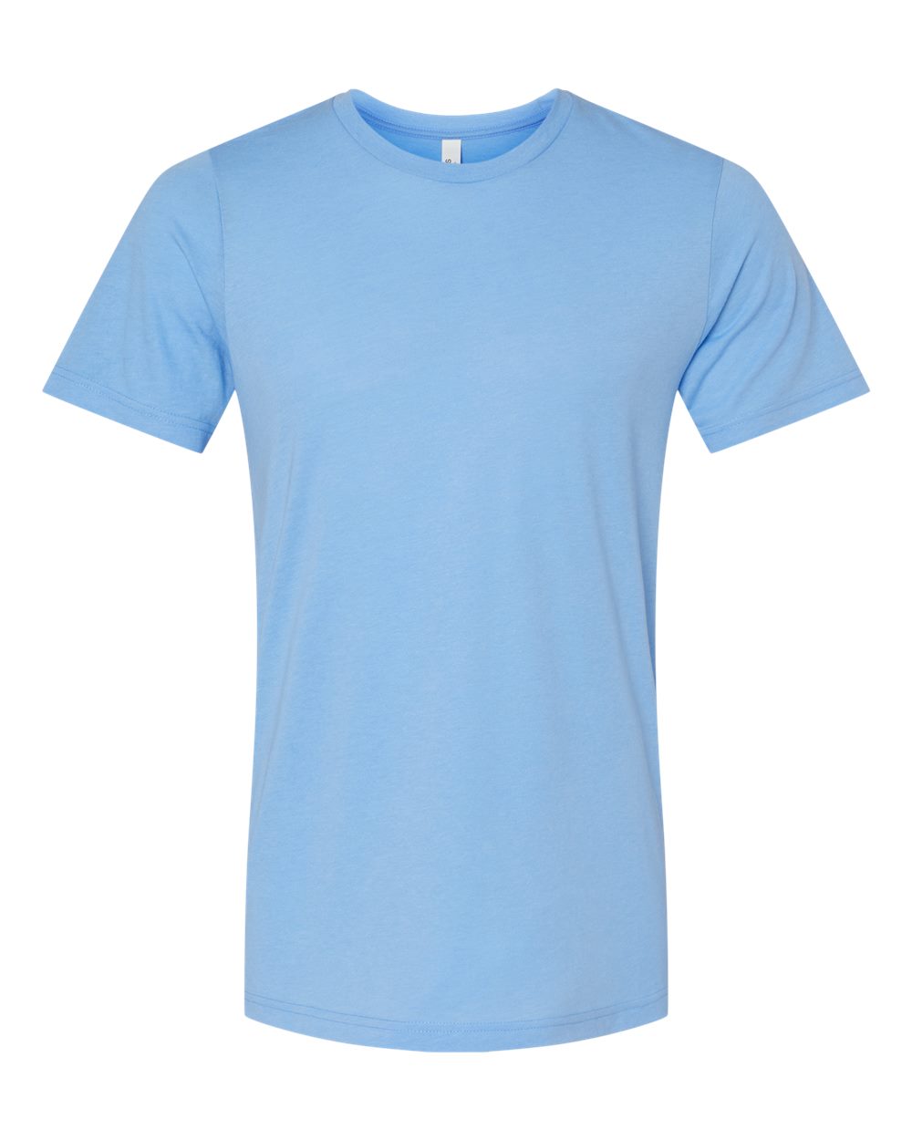 Front View of Solid Blue Triblend Triblend Tee - 3413