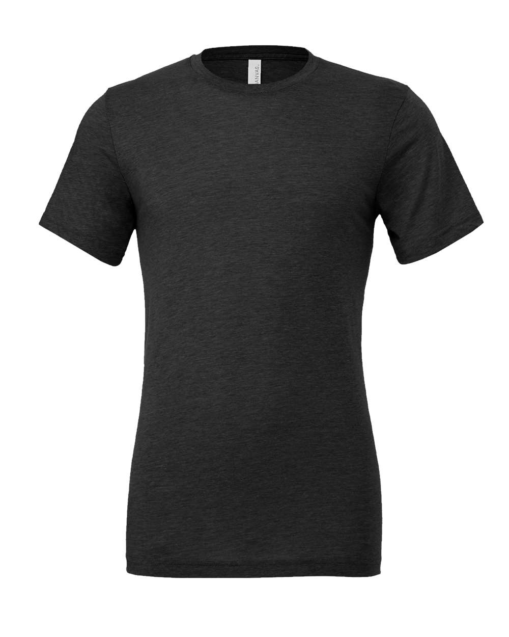 Front View of Solid Dark Grey Triblend Triblend Tee - 3413