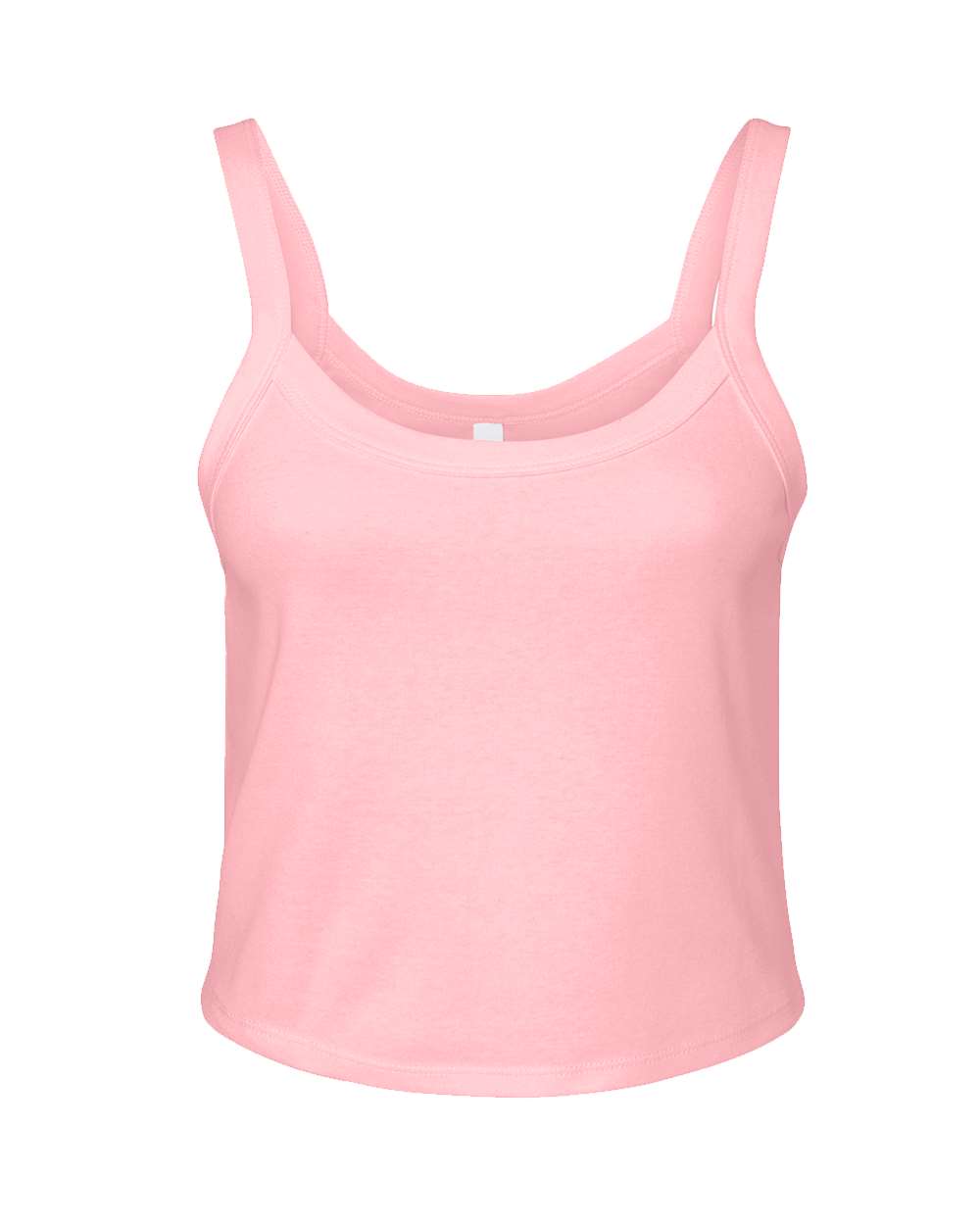 Front View of Solid Pink Blend Women's Micro Rib Spaghetti Strap Tank - 1012