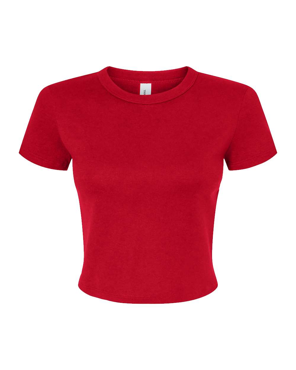 Front View of Solid Red Blend Women's Micro Rib Baby Tee - 1010