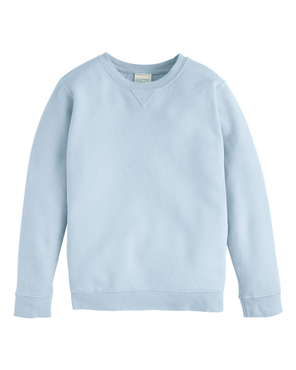 Front View of Soothing Blue Garment-Dyed Youth Crewneck Sweatshirt - GDH475