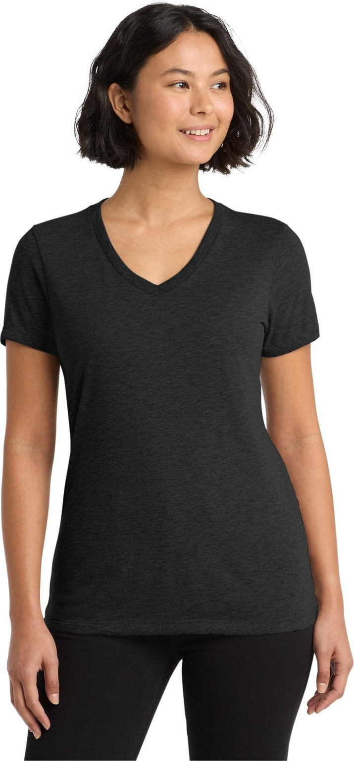 Front View of Space Black Allmade Women's Tri-Blend V-Neck Tee AL2018