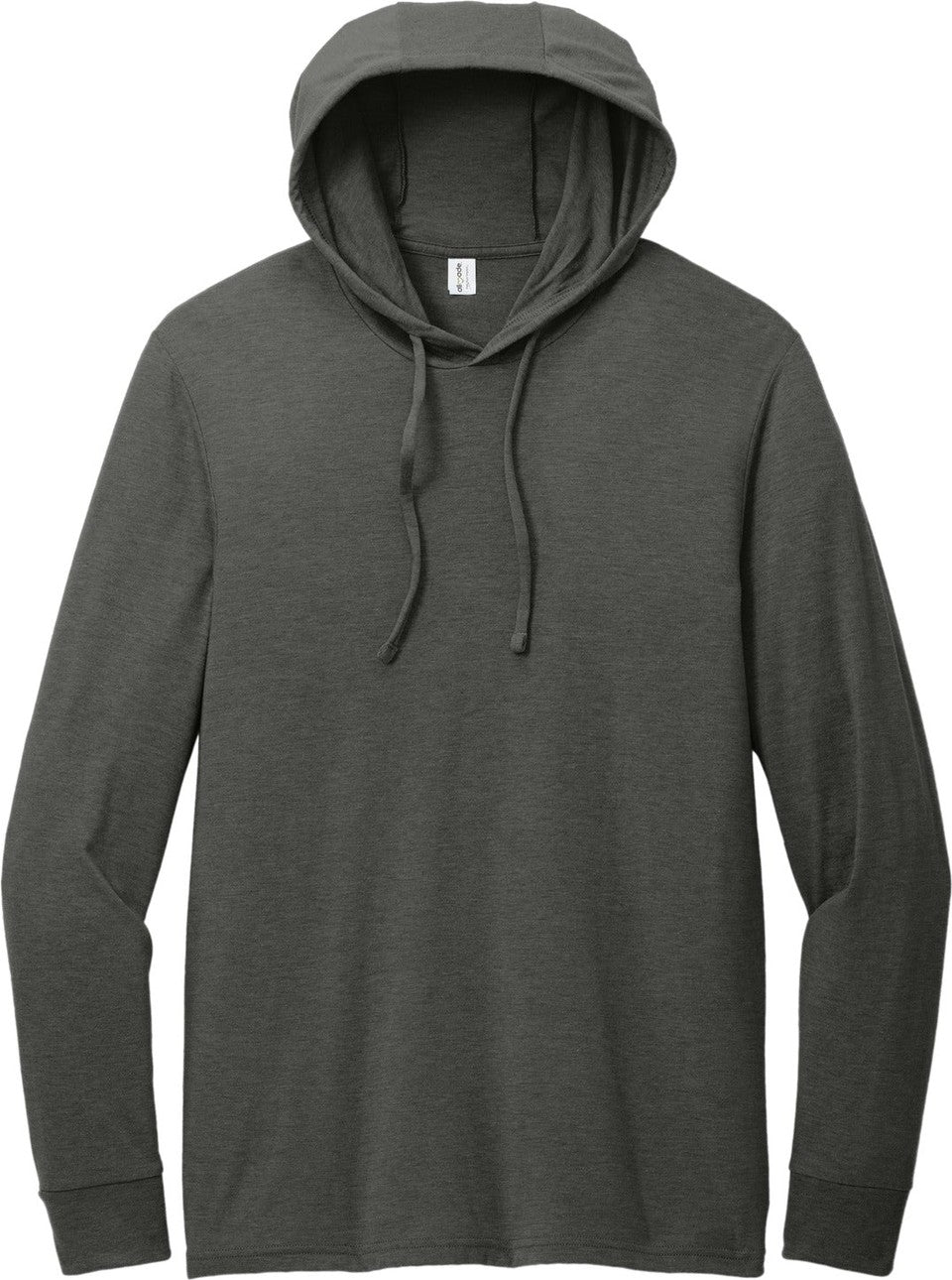 Front View of SpaceBlack Allmade Unisex Tri-Blend Hoodie Tee AL6003