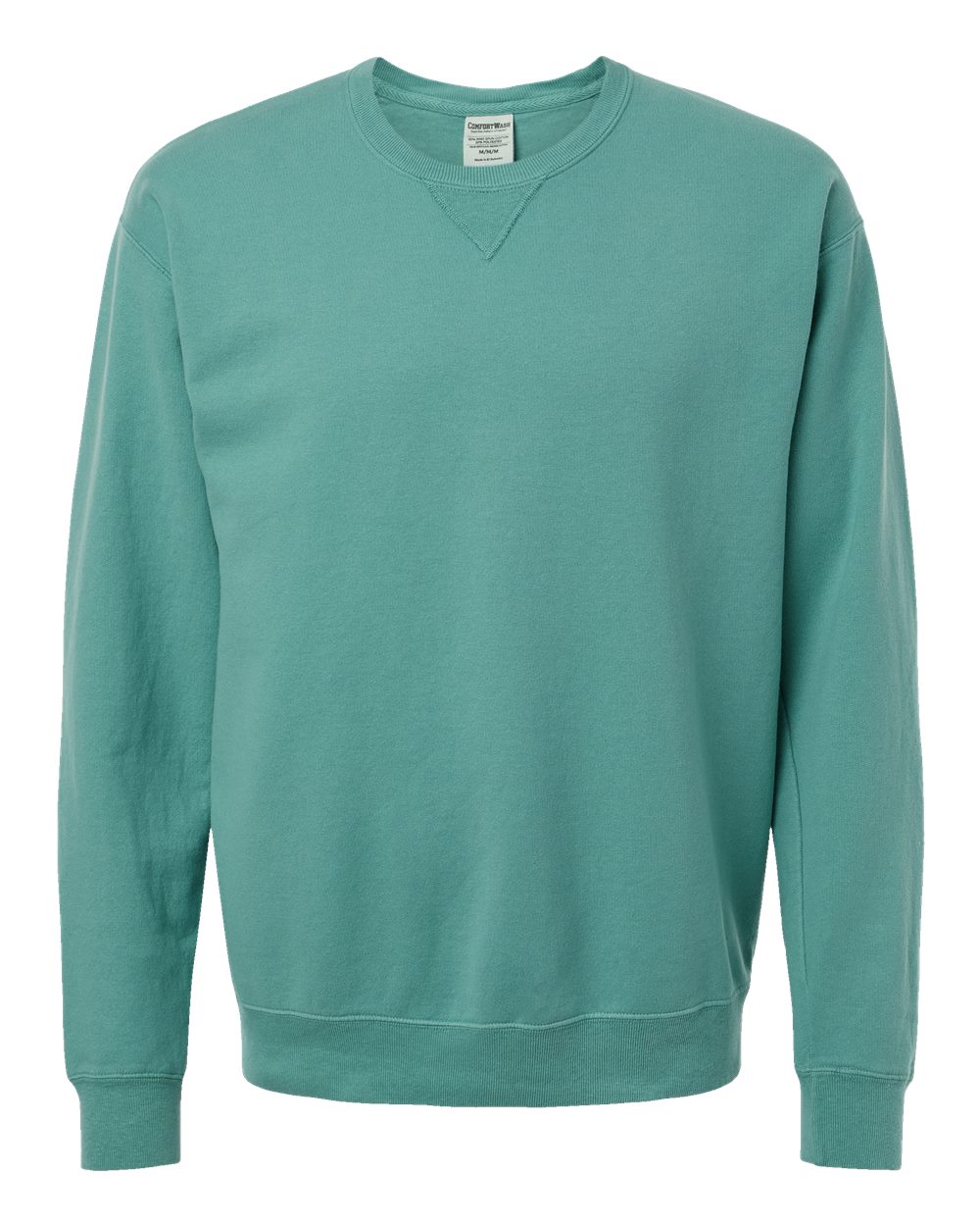 Front View of Spanish Moss Garment-Dyed Crewneck Sweatshirt - GDH400