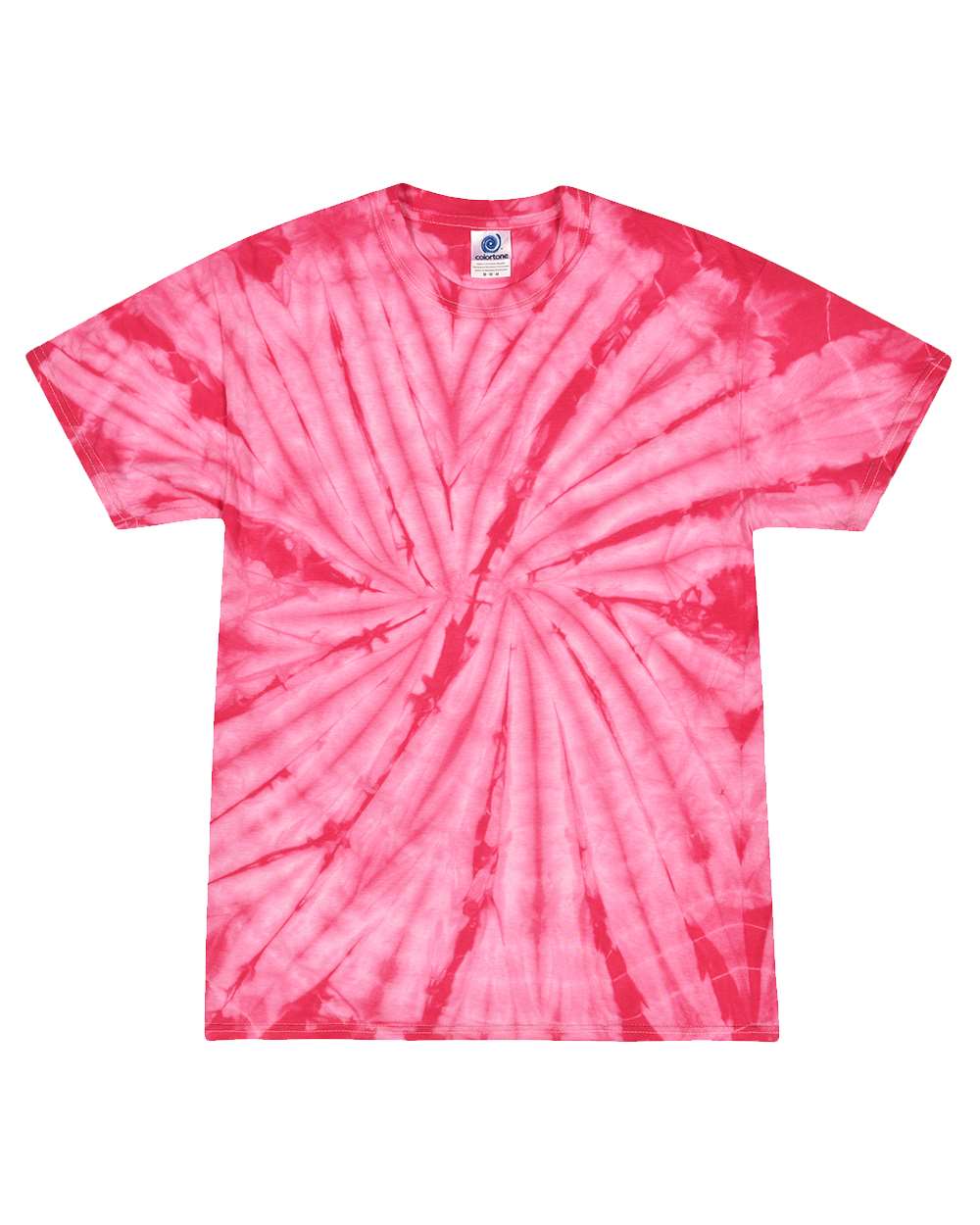 Front View of Spider Pink Multi-Color Tie-Dyed T-Shirt - 1000