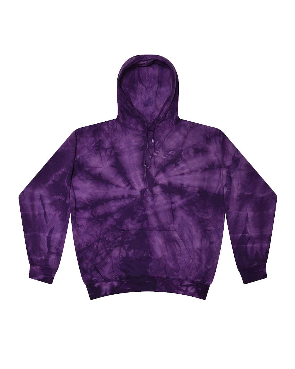 Front View of Spider Purple Tie-Dyed Hooded Sweatshirt - 8777