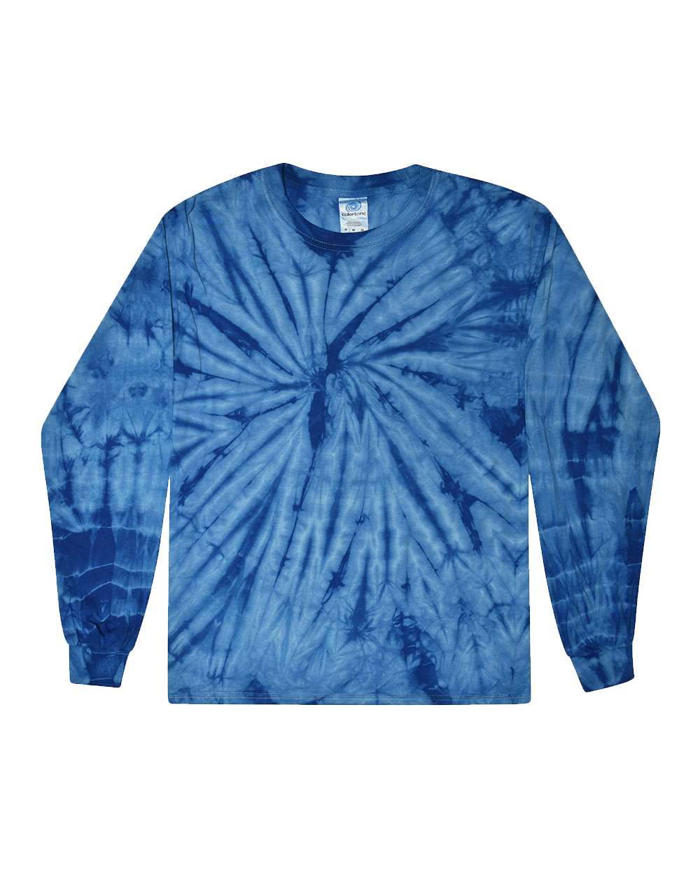 Front View of Spider Royal Tie-Dyed Long Sleeve T-Shirt - 2000