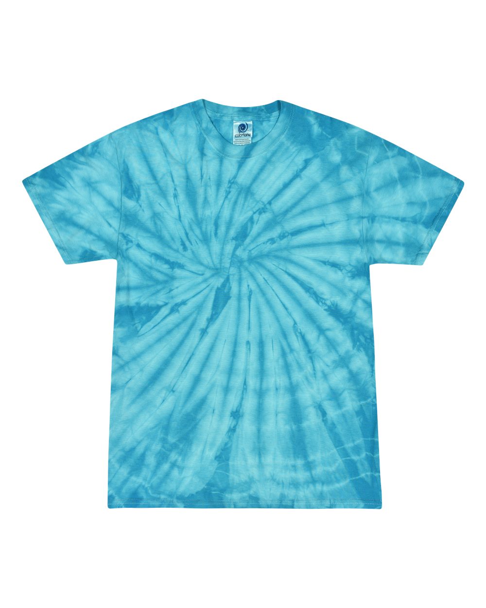 Front View of Spider Turquoise Multi-Color Tie-Dyed T-Shirt - 1000