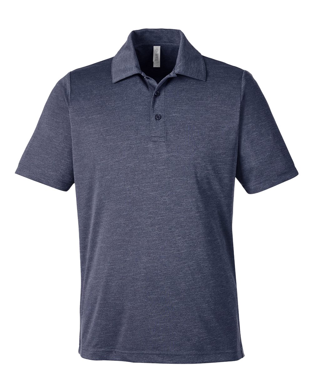 Front View of Sport Dark Navy Heather Men&#39;s Zone Sonic Heather Performance Polo - TT51H