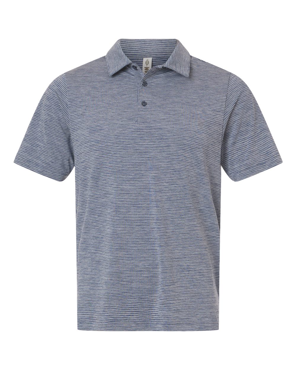 Front View of Sport Dark Navy Heather/ White Men's Relay Heathered Stripe Polo - TT125 plain