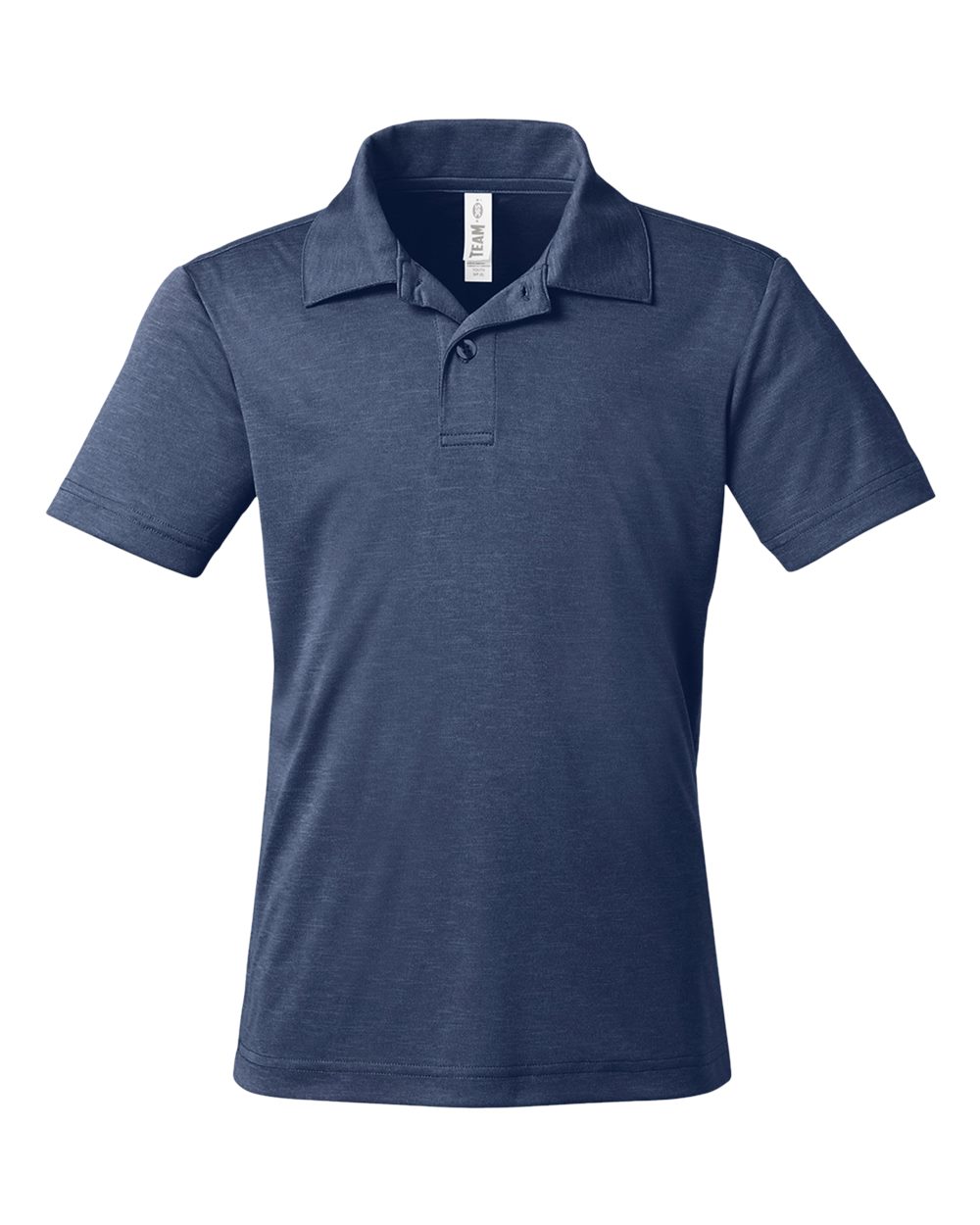 Front View of Sport Dark Navy Heather Youth Zone Sonic Heather Performance Polo - TT51HY