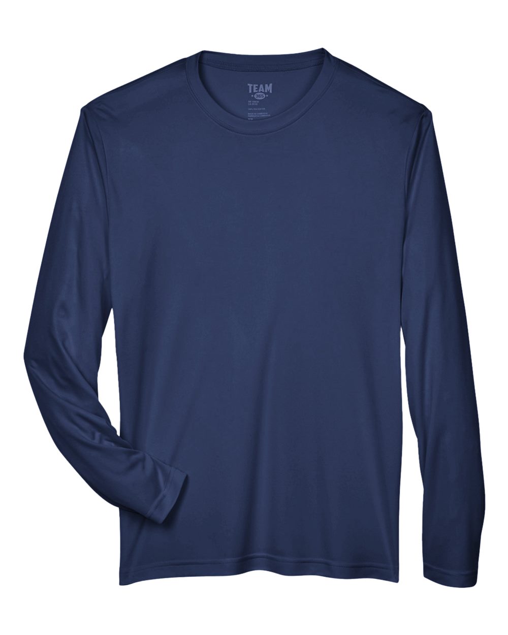 Front View of Sport Dark Navy Men's Zone Performance Long Sleeve T-Shirt - TT11L