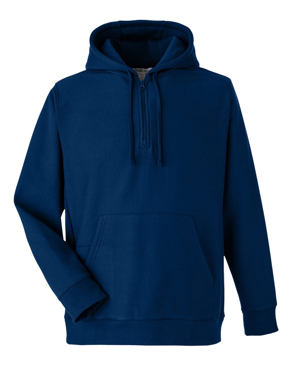Front View of Sport Dark Navy Unisex Zone HydroSport™  Heavyweight Quarter-Zip Pullover Hooded Sweatshirt - TT97