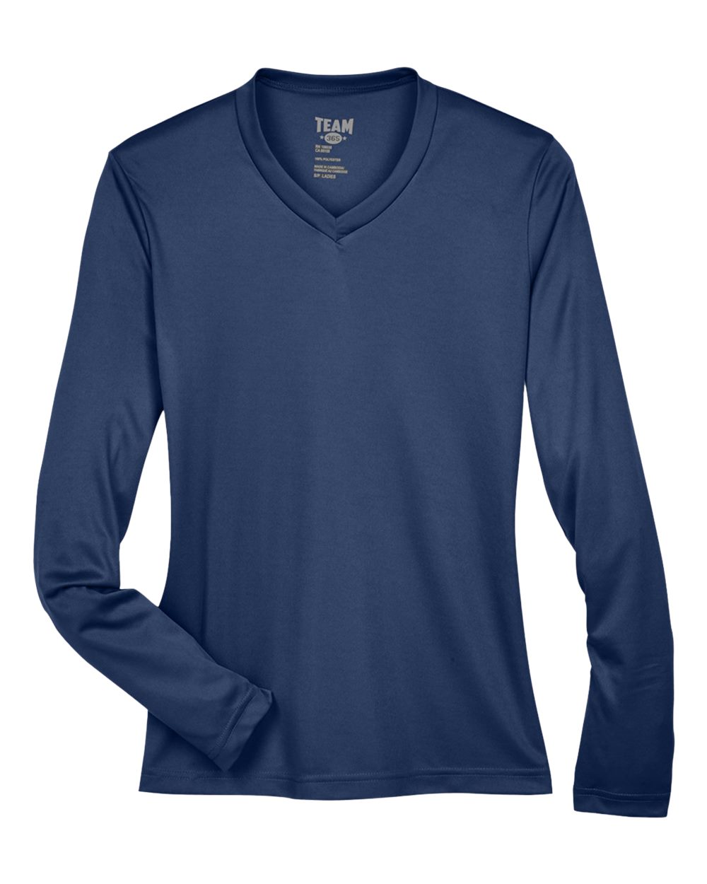 Front View of Sport Dark Navy Women&#39;s Zone Performance Long Sleeve T-Shirt - TT11WL