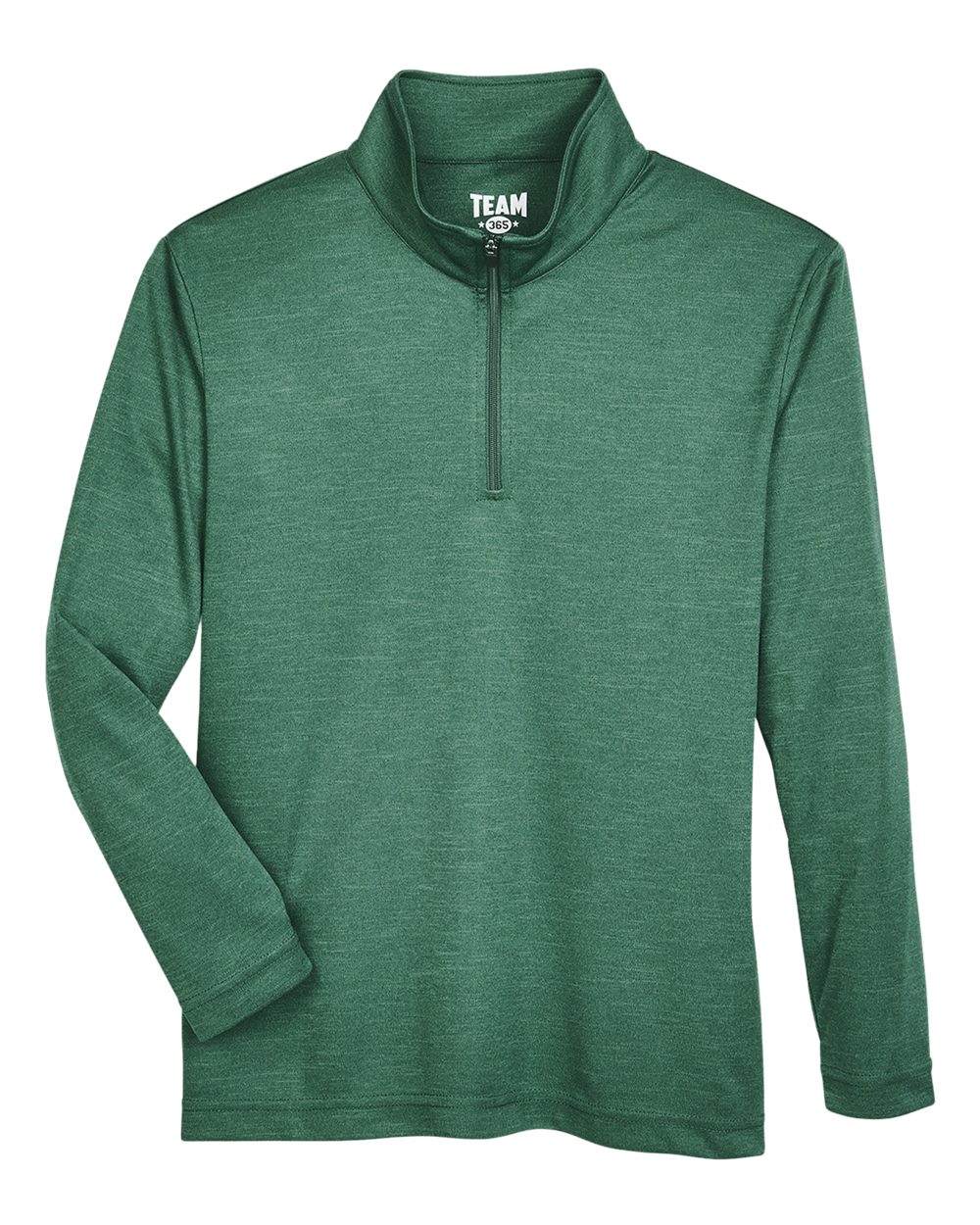 Front View of Sport Forest Heather Youth Zone Sonic Heather Performance Quarter-Zip Pullolver - TT31HY