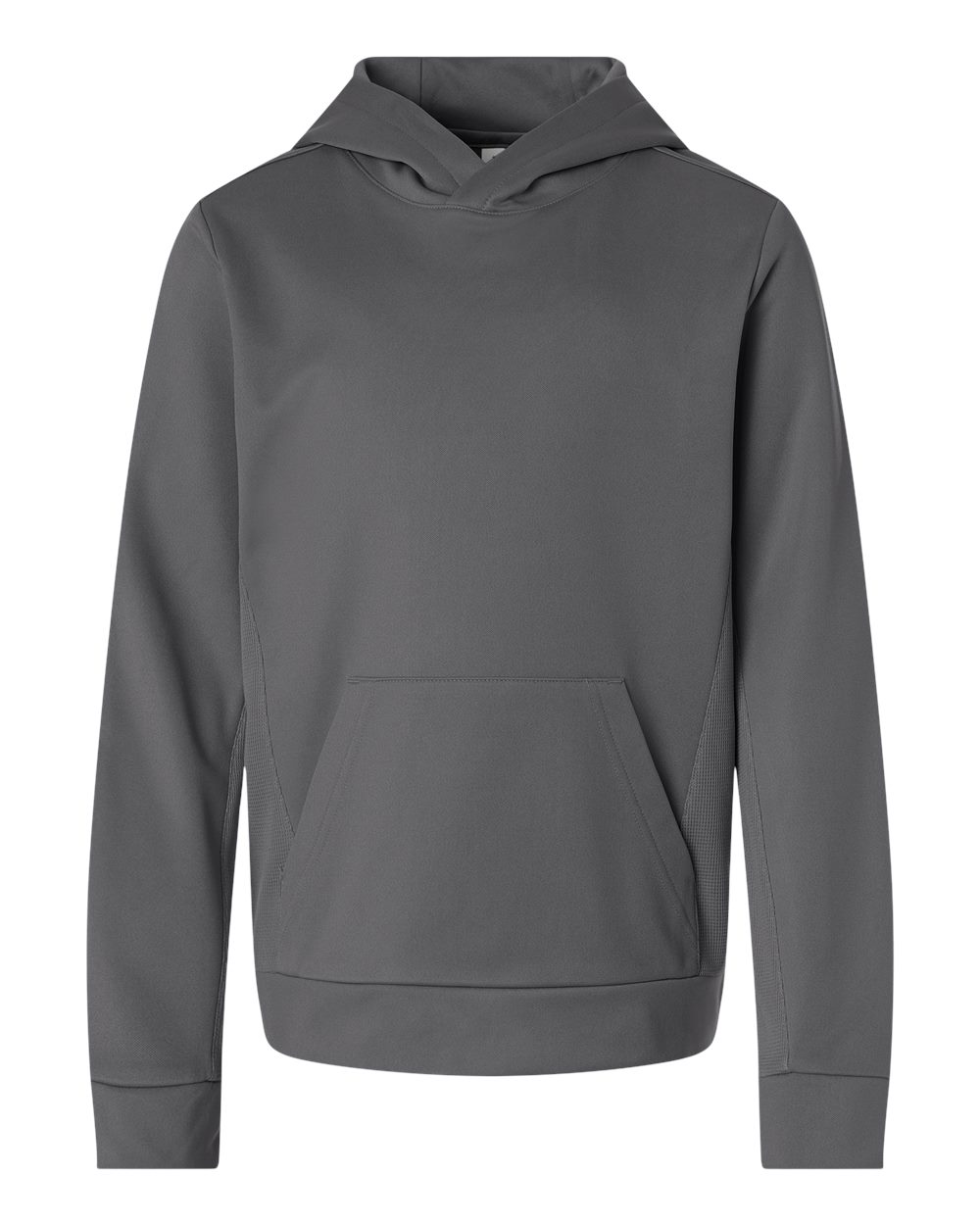 Front View of Sport Graphite Youth Squad Hooded Tech Fleece Pullover - TT400Y