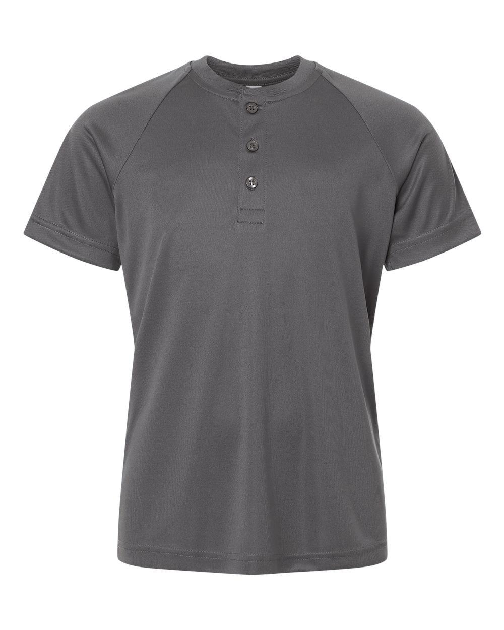 Front View of Sport Graphite Youth Zone Performance Henley - TT11HNY plain